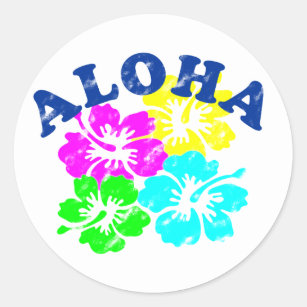 Aloha Vintage Classic Round Sticker Hawaiian