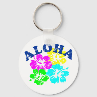 Aloha Vintage keychain Colourful Hawaiian Flowers