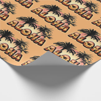 Aloha with Palm Trees Wrapping Paper