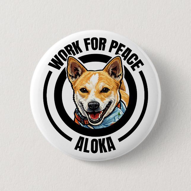 Aloka Dog Walk For Peac 6 Cm Round Badge (Front)