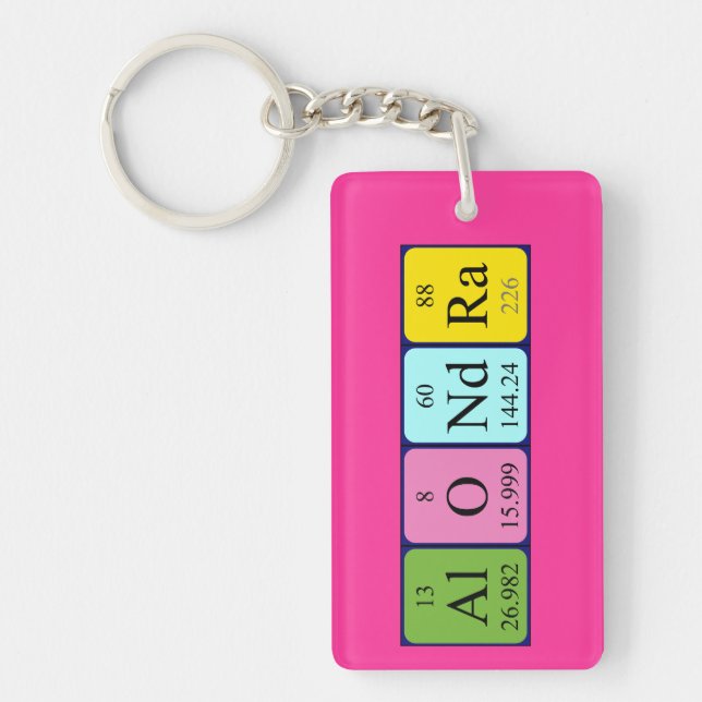 Alondra periodic table name keyring (Front)