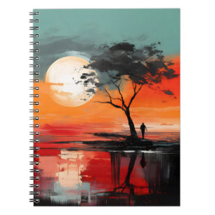 Alone by the Lake – Solitude at Sunset Notebook