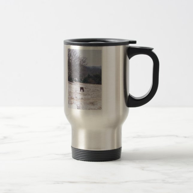 Alone In The Snow Travel Mug (Right)