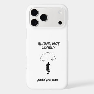 Alone, Not Lonely – Editable Quote Cat iPhone Case