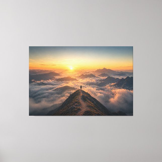Alone, Not Lost – Mountain Sunrise Canvas Print (Front)