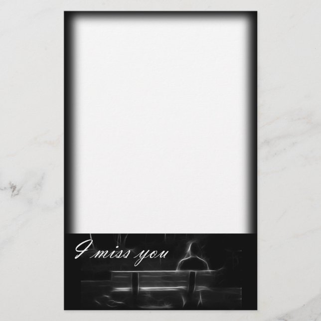 Alone on a Park Bench Stationery (Front)