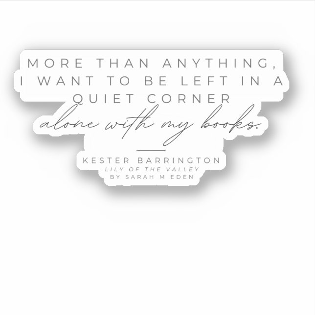 Alone with My Books, sticker (Front)