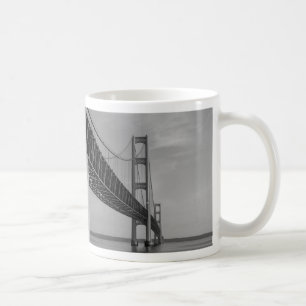 Along Mackinac Bridge Grayscale Coffee Mug