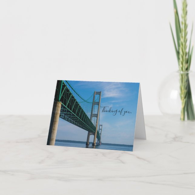 Along Mackinac Bridge Thinking Of You Card (Front)