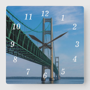 Along Mackinac Bridge Wall Clock
