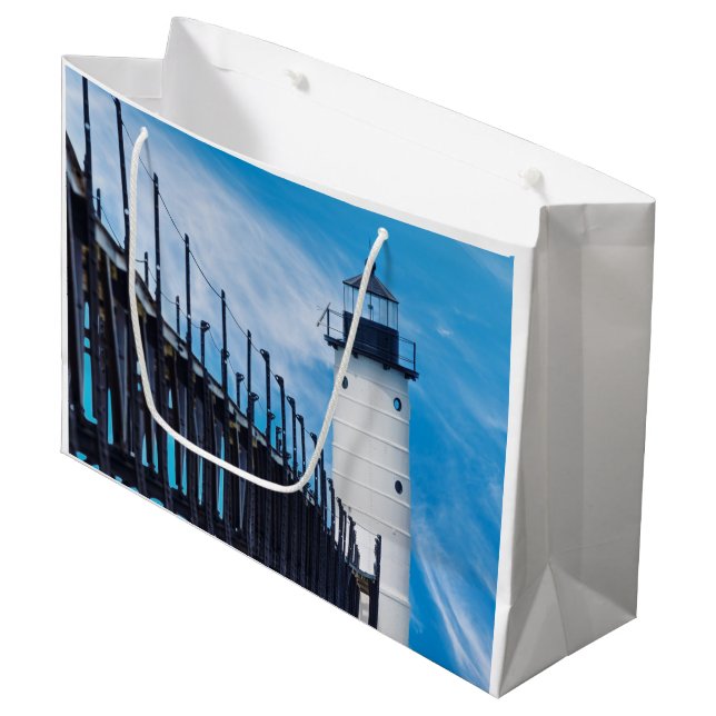 Along Manistee Large Gift Bag (Front Angled)