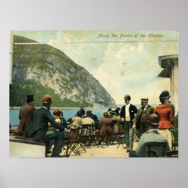 Along the Banks of The Hudson, Vintage Poster (Front)