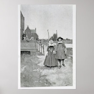 Along the Canal in Old Manhattan Poster