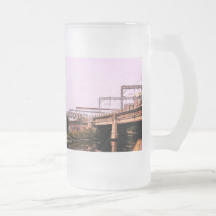Along the canal , Leeds Frosted Glass Beer Mug