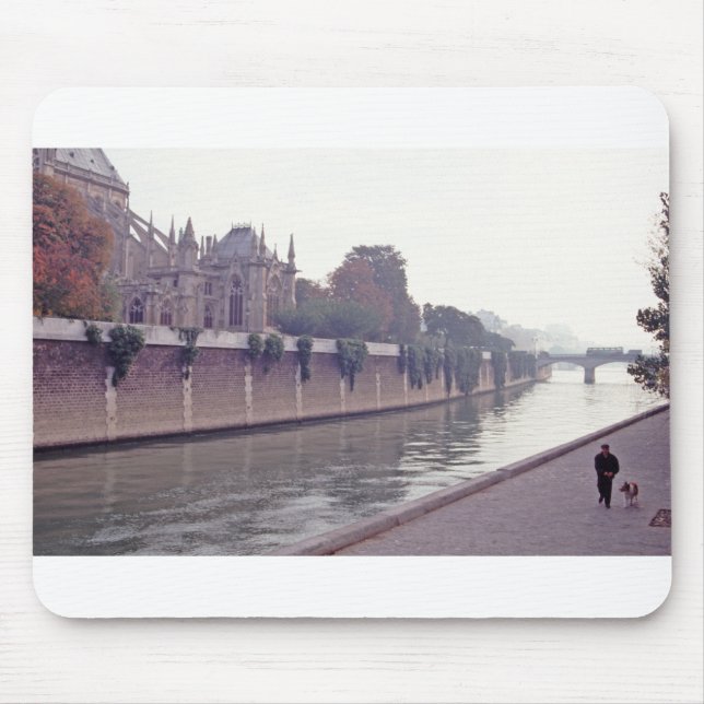 Along The Seine, Walking The  Dog Mouse Mat (Front)