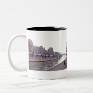 Along The Seine, Walking The  Dog Two-Tone Coffee Mug
