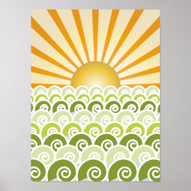 Along the Waves Green Poster (Front)