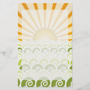 Along the Waves Green Stationery