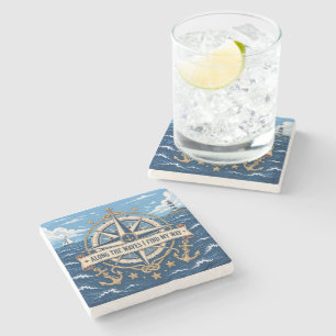 Along The Waves I Find My Way Stone Coaster