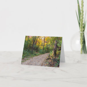 along winding forest trail of lebanon hills thank you card