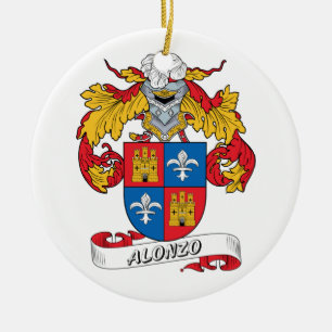 Alonso Family Crest Ceramic Tree Decoration