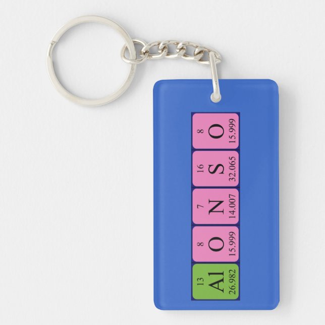 Alonso periodic table name keyring (Front)