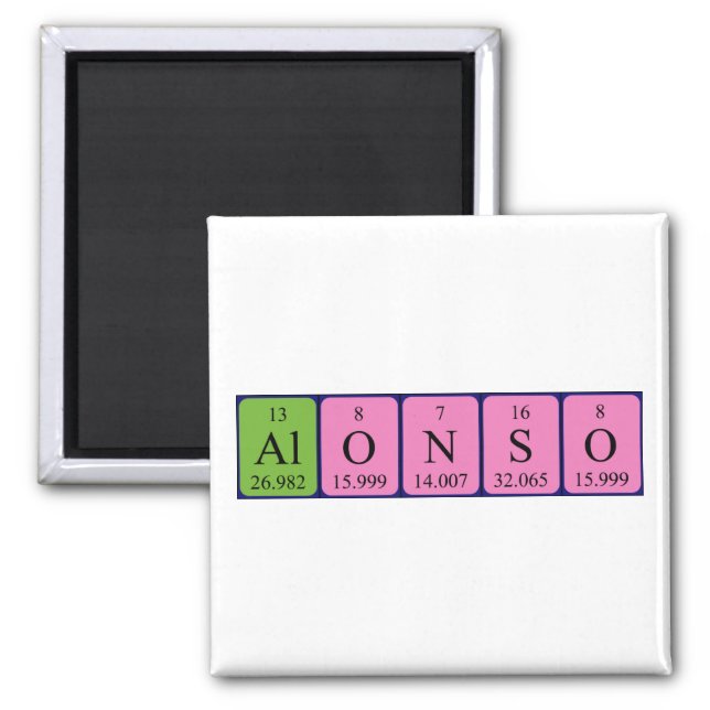 Alonso periodic table name magnet (Front)