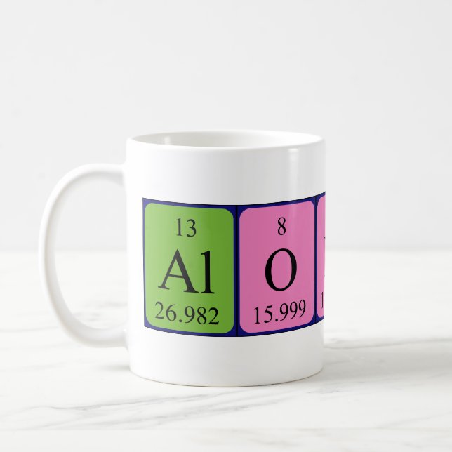 Alonso periodic table name mug (Left)