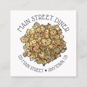 Aloo Gobi Indian Food Restaurant Cuisine Square Business Card