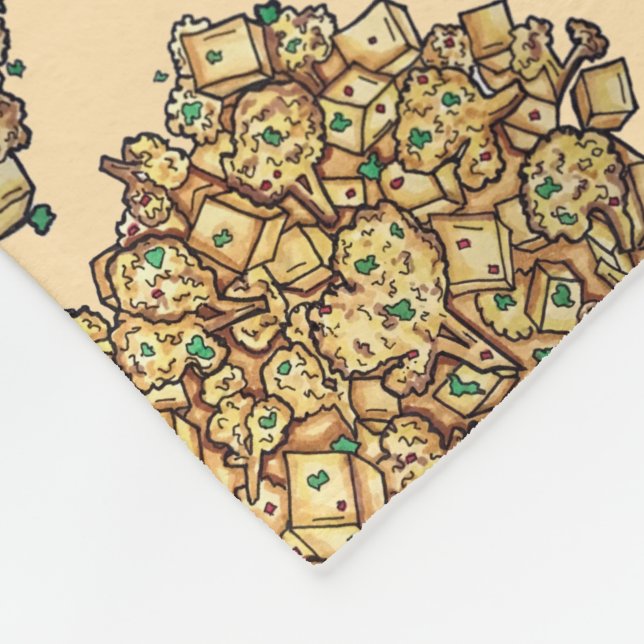 Aloo Gobi Potatoes Cauliflower Indian Food Cuisine Fleece Blanket (Corner)