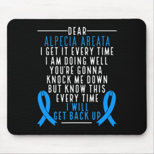 Alopecia Areata Awareness I will get back up Hair  Mouse Mat