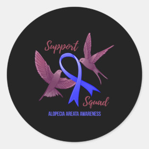 Alopecia Areata Awareness Support Squad Warrior 1 Classic Round Sticker