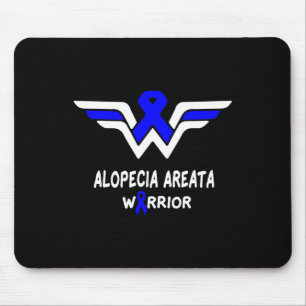 Alopecia Areata Awareness Warrior Support Blue Rib Mouse Mat
