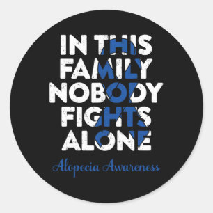 Alopecia Areata Support Warrior Family Alopecia Aw Classic Round Sticker