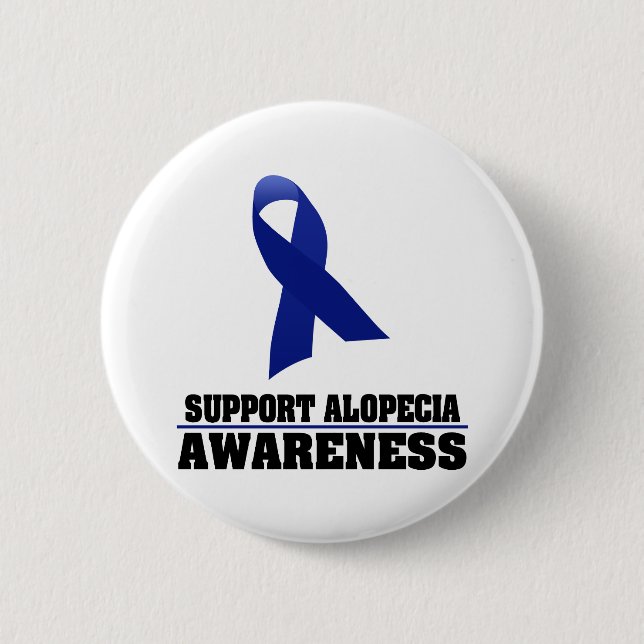 Alopecia Awareness 6 Cm Round Badge (Front)