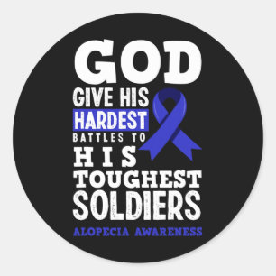 Alopecia Awareness Alopecia Warrior Classic Round Sticker
