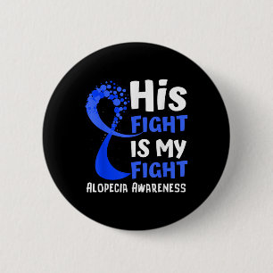 Alopecia Awareness Blue Ribbon Hope Family Fighter 6 Cm Round Badge