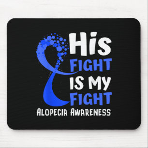 Alopecia Awareness Blue Ribbon Hope Family Fighter Mouse Mat