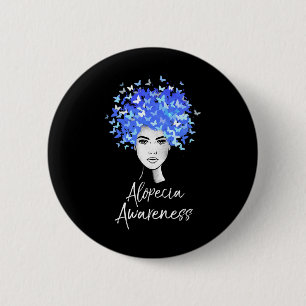 Alopecia Awareness  Butterflies Gift  6 Cm Round Badge