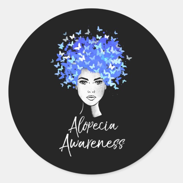 Alopecia Awareness  Butterflies Gift  Classic Round Sticker (Front)