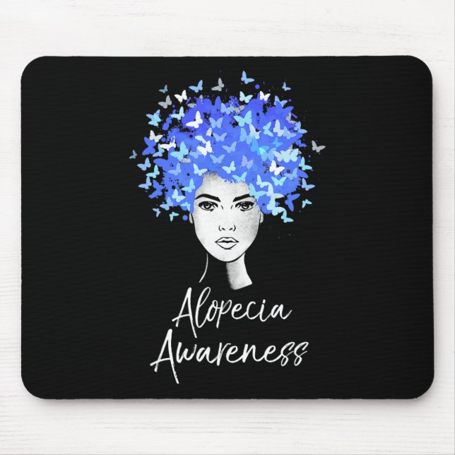 Alopecia Awareness  Butterflies Gift  Mouse Mat (Front)