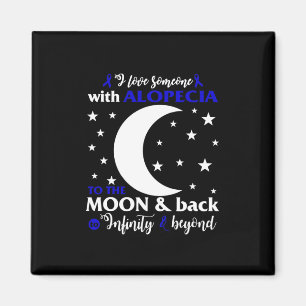 Alopecia Awareness Dark Blue Ribbon Hair Loss Supp Magnet