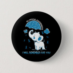 Alopecia Awareness Elephant 6 Cm Round Badge