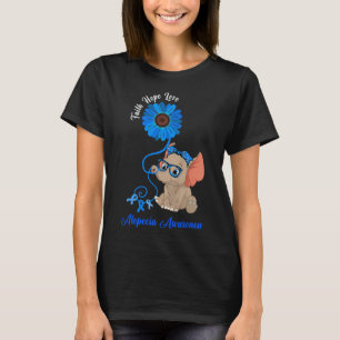 Alopecia Awareness Elephant Faith Hope Love Sunflo T-Shirt