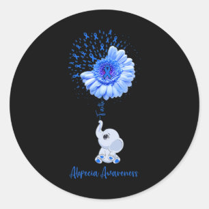 Alopecia Awareness Faith Elephant Survivor Fighter Classic Round Sticker