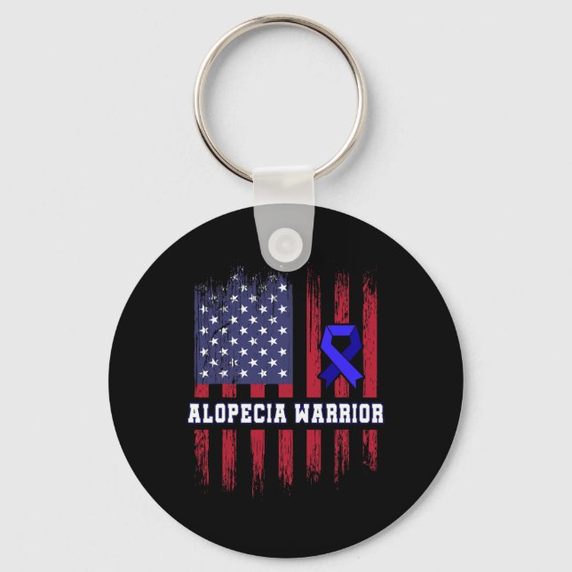 Alopecia Awareness Hair Loss Warrior Choice Surviv Key Ring (Front)