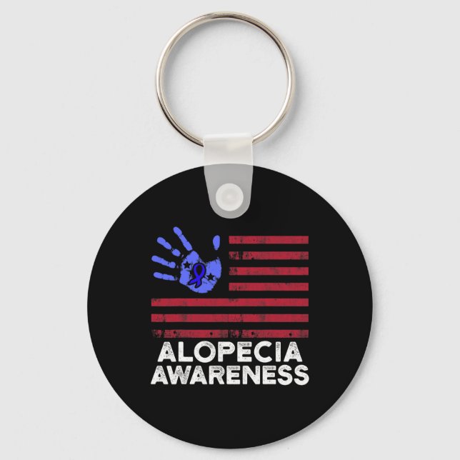 Alopecia Awareness Hair Loss Warrior Coping Surviv Key Ring (Front)