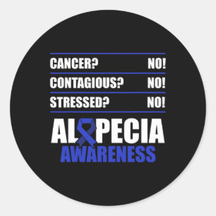 Alopecia Awareness Hair Loss Warrior Fighting Surv Classic Round Sticker