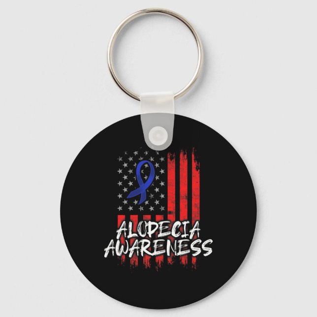 Alopecia Awareness Hair Loss Warrior Healthy Survi Key Ring (Front)