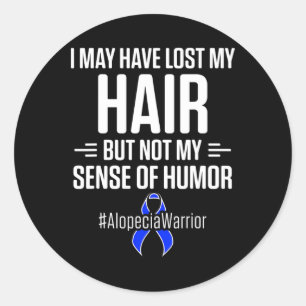 Alopecia Awareness Hair Loss Warrior Humour Surviv Classic Round Sticker